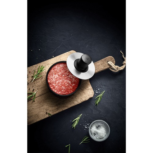 BBQ hamburgerpresse 12,5 cm, med form, rustfritt stål Cromargan® 