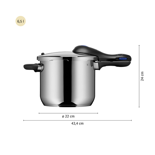 Perfect Plus trykkoker 22 cm / 6,5 L med dampkurv, rustfritt stål 