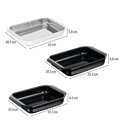 Ovnformssett 3 deler, Excellence Ceramic & Stainless Steel