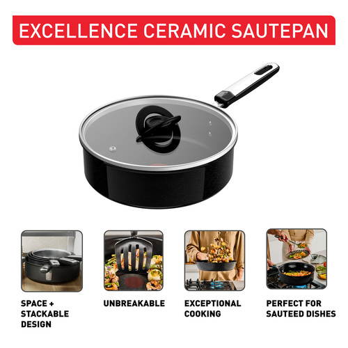 Excellence Ceramic traktørpanne 24 cm med lokk