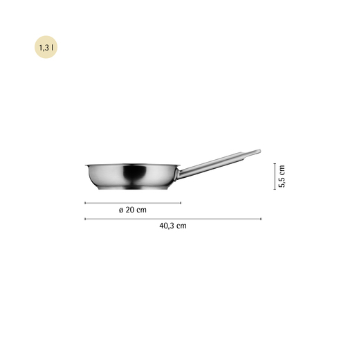 Ultimate stekepanne 20 cm, i rustfritt stål, 18/0 nikkelfri 