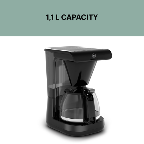 Kaffetrakter svart 1,1 l/12 kopper. Monaco.