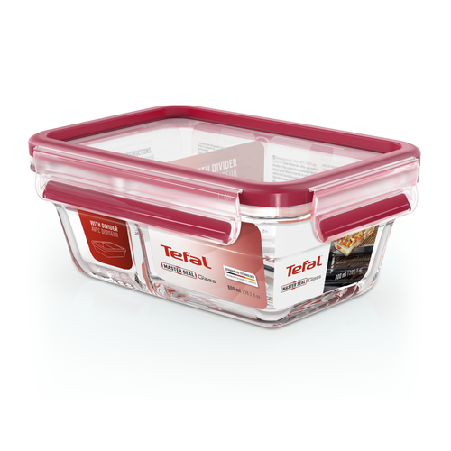 MasterSeal Glass Rectangular med skillevegg 800 ml Matboks 