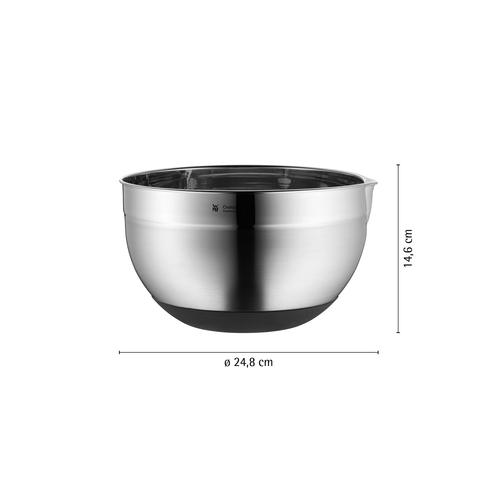 Gourmet kjøkkenbolle med silikonbunn 24 cm/5,1 L, rustfritt stål 