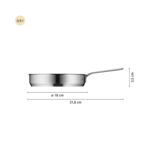 Mini stekepanne 18 cm ubelagt, rustfritt stål 18/10 Cromargan® 