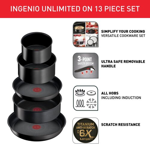 Ingenio Unlimited ON Stekepanne- og grytesett 13 deler