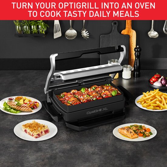 Optigrill XL bordgrill rustfritt stål bake