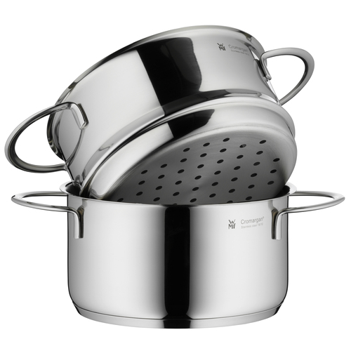Mini gryte 16 cm /1,5 L med dampkurv + lokk,  rustfritt stål 