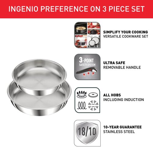 Ingenio Preference ON 3 deler Stekepannesett 