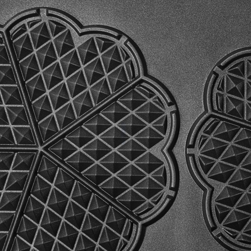 Deluxe vaffeljern dobbelt to vafler rustfritt stål