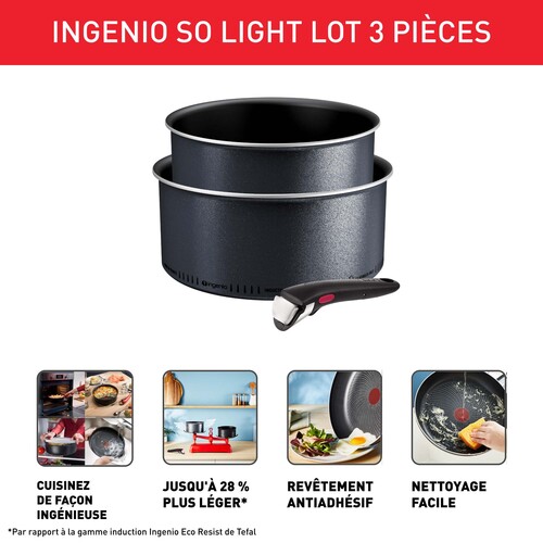 Ingenio So Light kasseroller, sett med 3 deler
