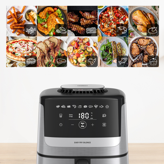 Easy Fry Silence-air fryer 5L rustfritt stål 