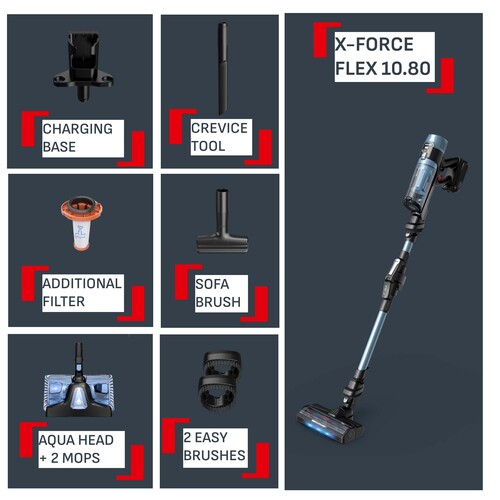 X-Force 10.80 Aqua, Håndholdt støvsuger med moppemunnstykke