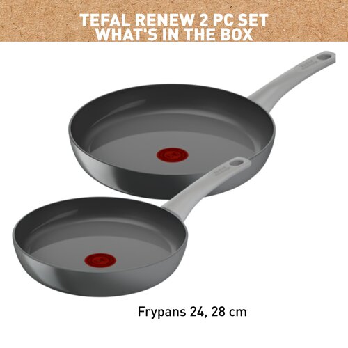Renew ON 2 pcs set Frypans 24 and 28 cm Grey