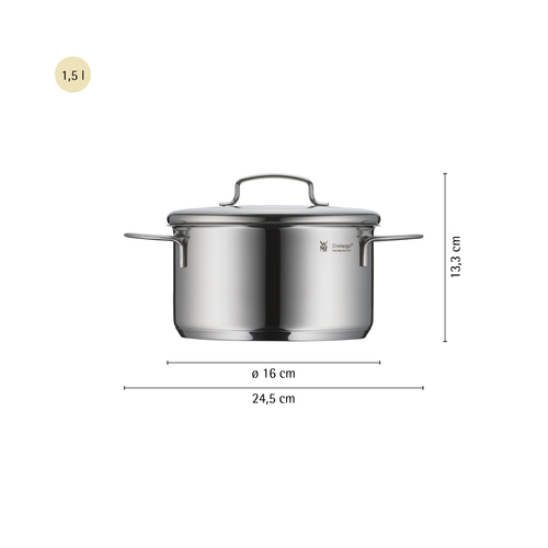 Mini gryte 16 cm 1,5 L med lokk, rustfritt stål Cromargan® 