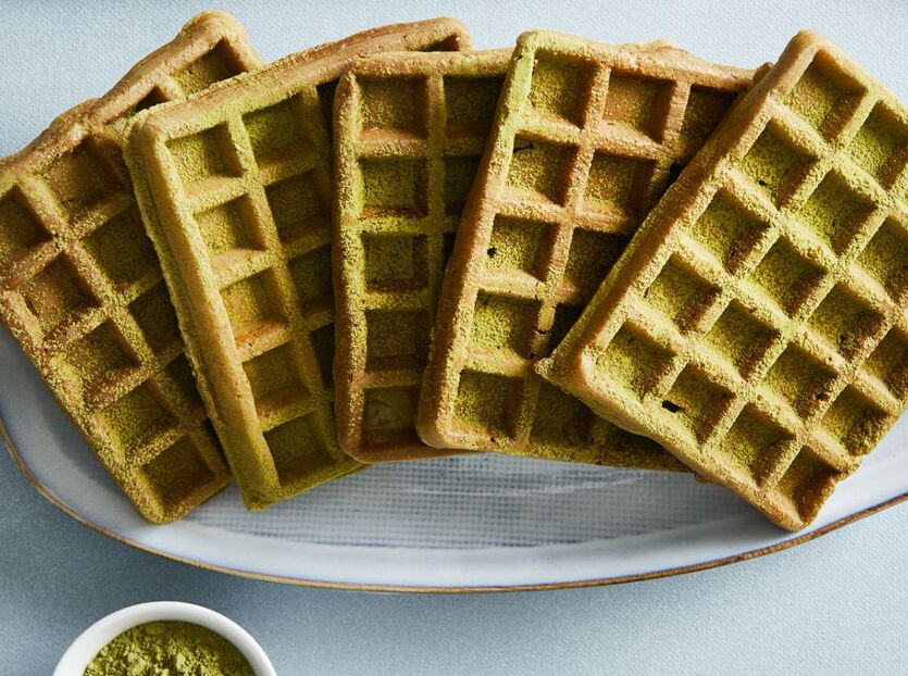 Sprø vafler med matcha