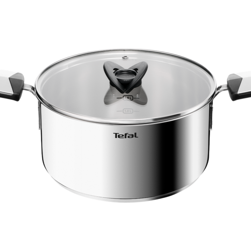 Gryte 24 cm/5,4L. med lokk, Rustfritt Stål Ubehandlet, Emotion Plus SS 