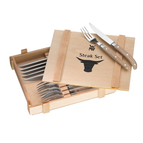 Ranch grillbestikk sett 12 stk i eiketre rustfritt stål Cromargan® 