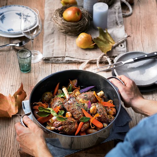 Traktørpanne 28 cm med glasslokk, non-stick-belegg Stålbunn 