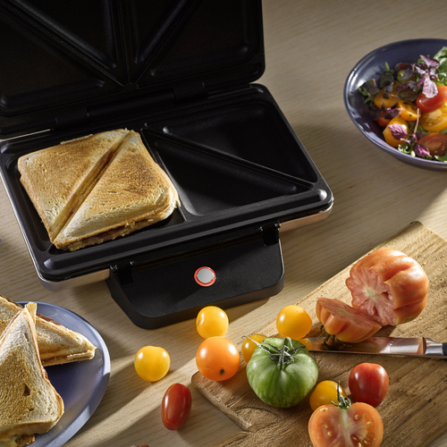 Lono sandwichgrill med non-stick, rustfritt stål Cromargan® 