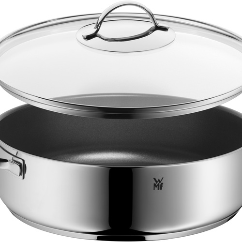 Traktørpanne 28 cm med glasslokk, non-stick-belegg Stålbunn 