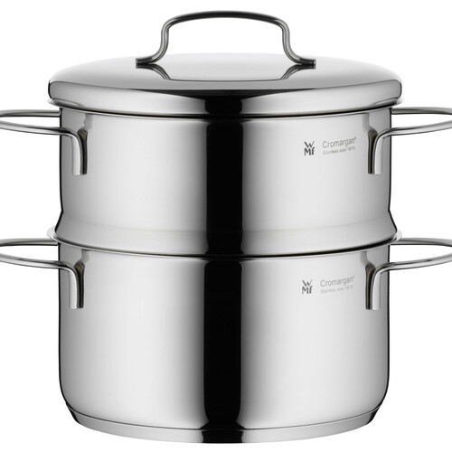 Mini gryte 16 cm /1,5 L med dampkurv + lokk,  rustfritt stål 