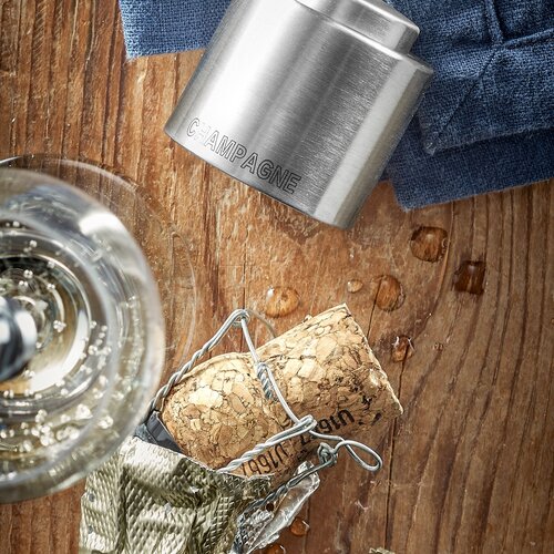 Clever & More  champagneforsegler i rustfritt stål, Cromargan® 