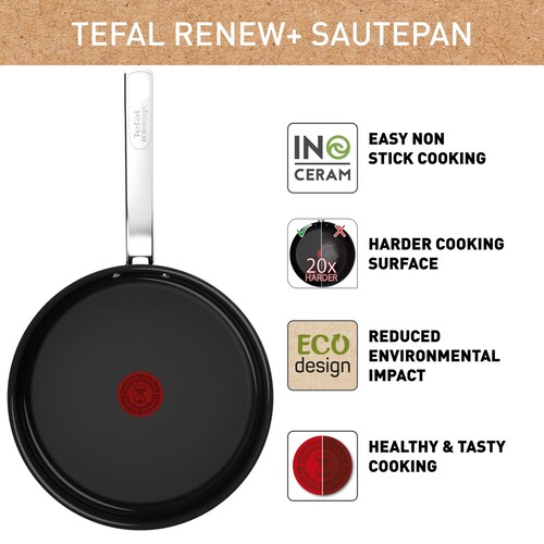 Renew+ Traktørpanne 24 cm med lokk Svart 