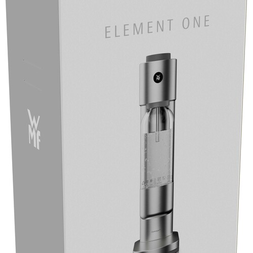 Element One kullsyremaskin med flaske, Rustfritt stål