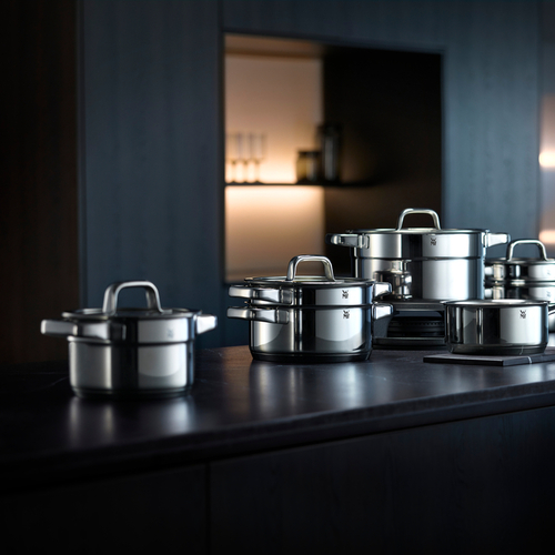 Compact Cuisine grytesett 5 stk m. Lokk (24/20/20/16/16cm) Stål 