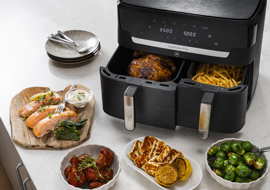 Dual Easy Fry XXL er en airfryer med stor kapasitet 