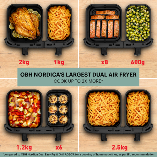 XXL Dual Easy Fry 11 L Svart - Air fryer