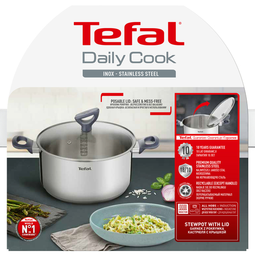 Daily Cook Gryte 24 cm / 5,2 l med glasslokk 