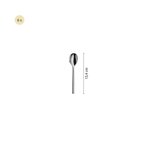 Nuova teskje-sett – 6 stk (13,5 cm), rustfritt stål Cromargan® 
