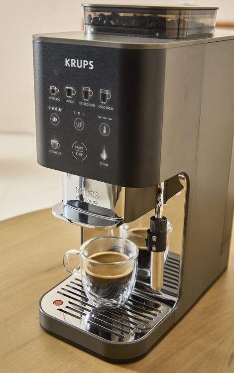 Coffee Crush Chrome leveres med fire forskjellige kaffeprogrammer: Espresso, Lungo, filterkaffe og kaldbrygget kaffe.