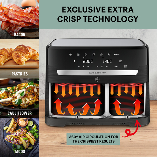Dual Easy Fry – Air fryer – 8,3 liter