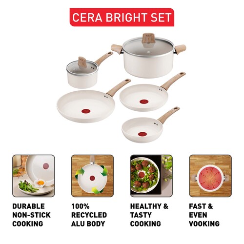Cera Bright ON Ceramic stekepanne- og grytesett – 5 deler