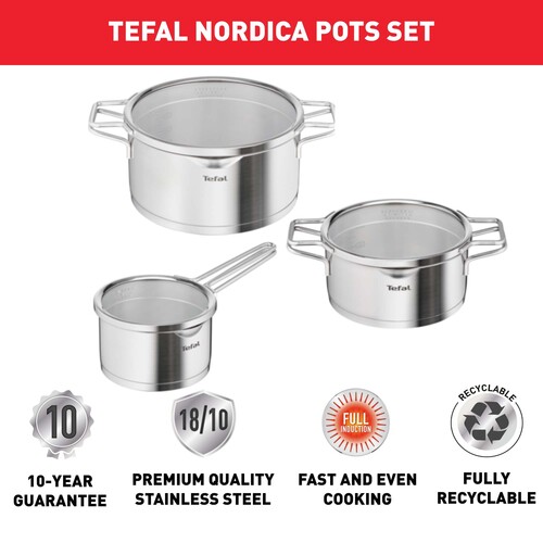 Nordica kjelesett 6 deler i Rustfritt stål 