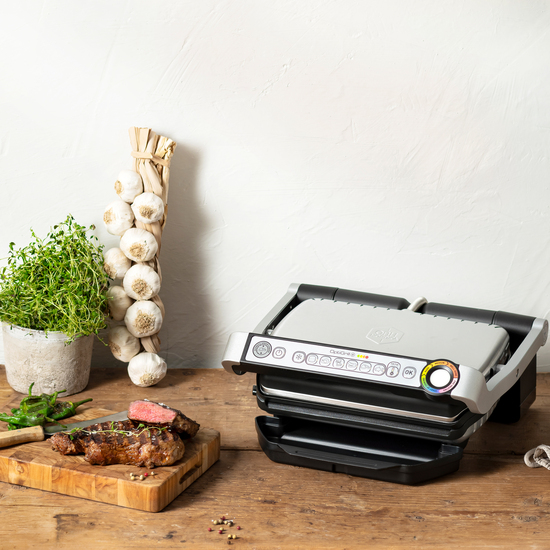 Optigrill+ bordgrill rustfritt stål seks programmer