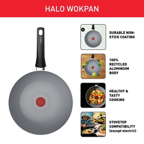 Halo Wokpanne 28 cm, Grå