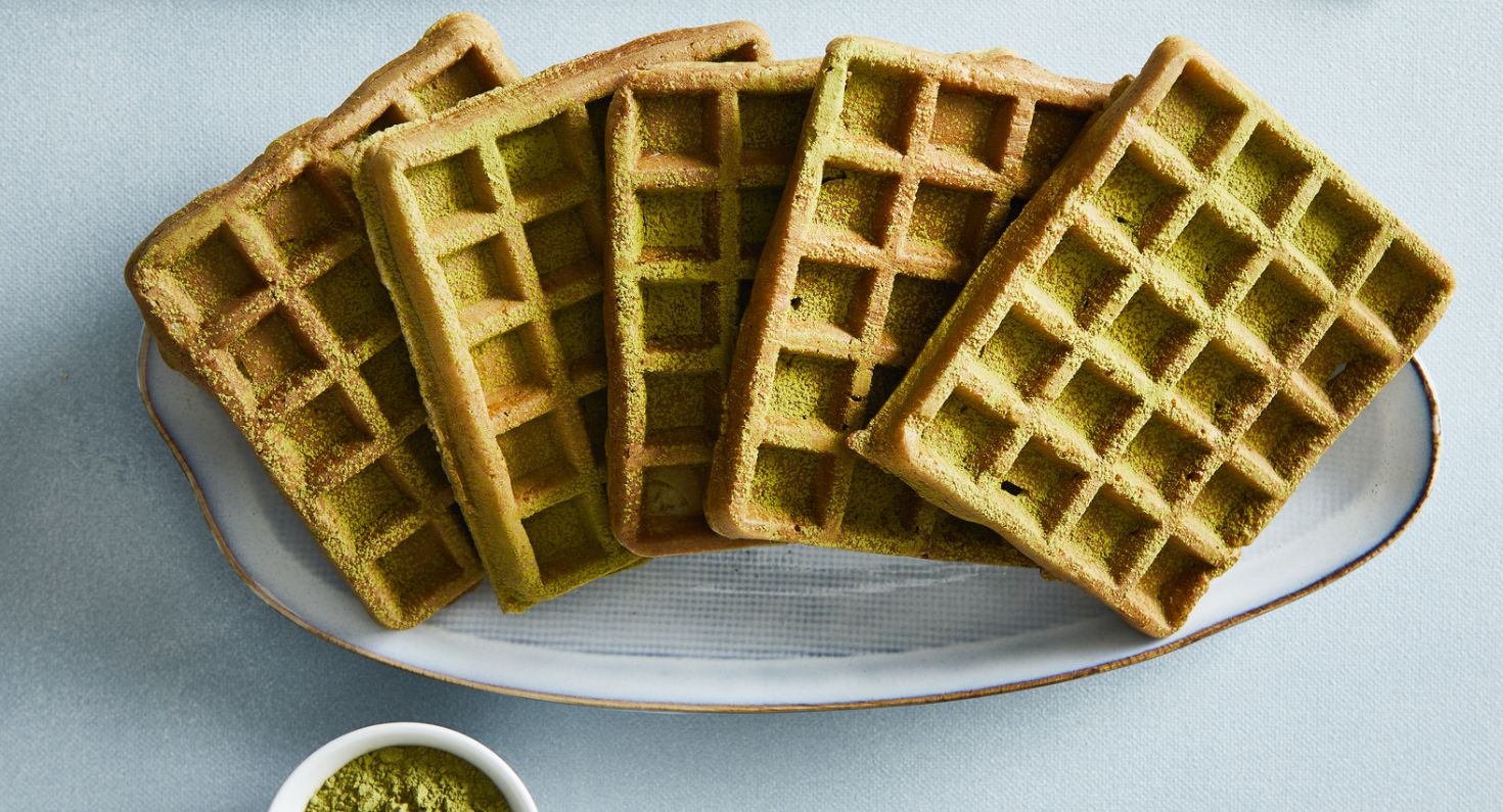 Sprø vafler med matcha
