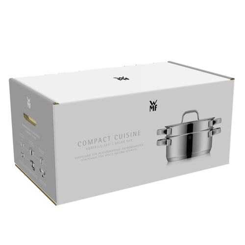Compact Cuisine grytesett 5 stk m. Lokk (24/20/20/16/16cm) Stål 