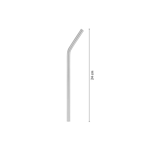 Baric sugerør, bøyde med børste, 6 stk (24 cm) i rustfritt stål 