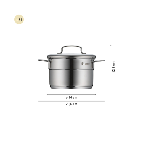 Mini gryte 14 cm /1,3 L med lokk, rustfritt stål Cromargan® 