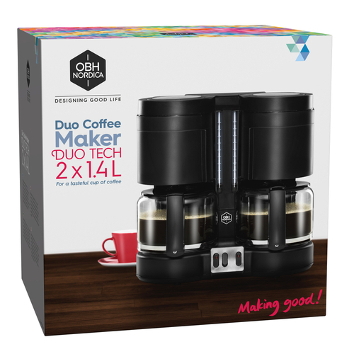 Duo Tech 2 kaffetrakter i 1 svart 20 kopper