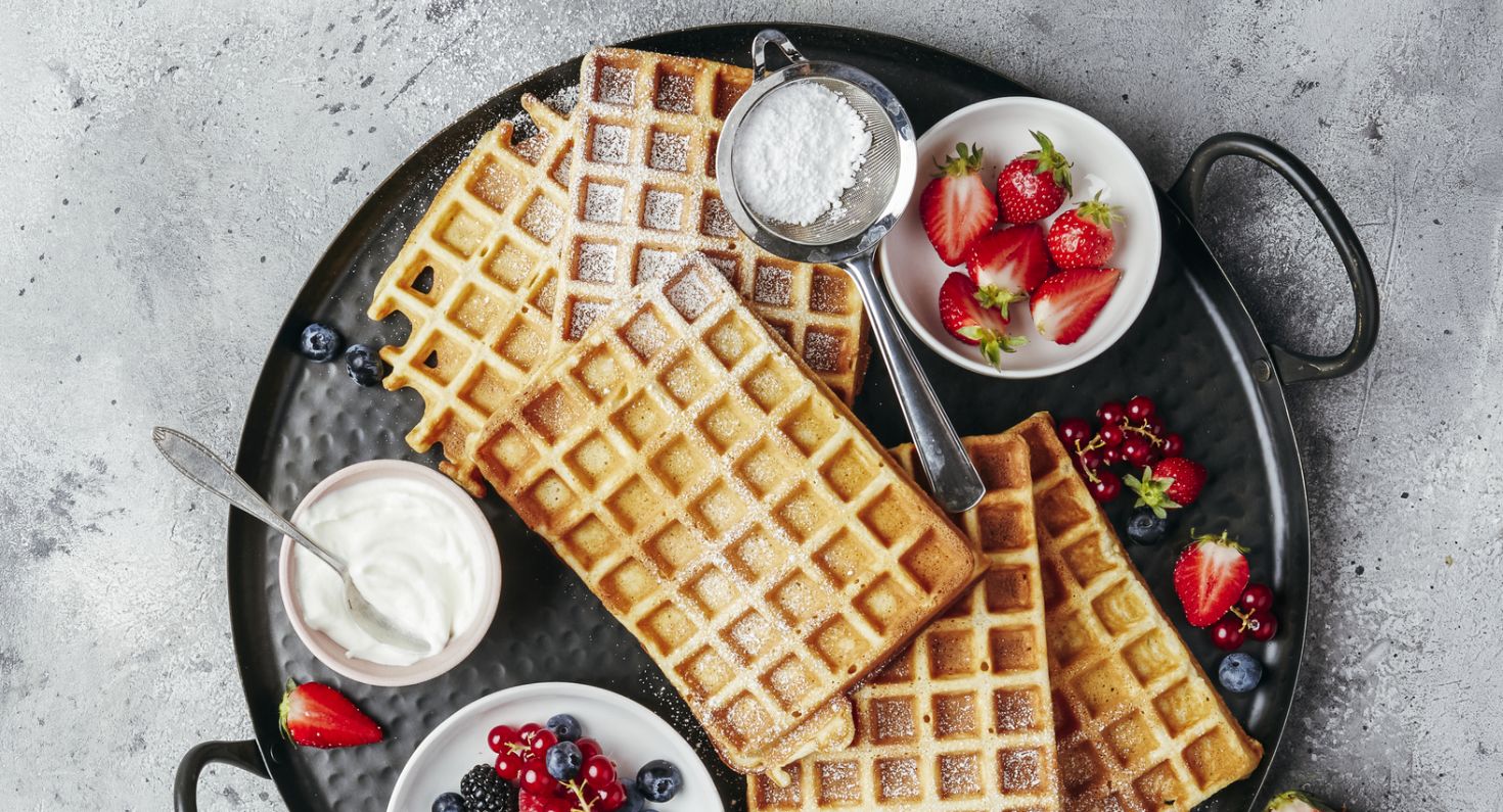 Belgiske vafler med frukt