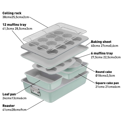 Ceramik sett med bakeformer 8 deler