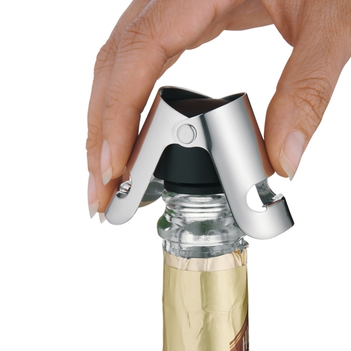 Clever & More  champagneforsegler med vinger, rustfritt stål 