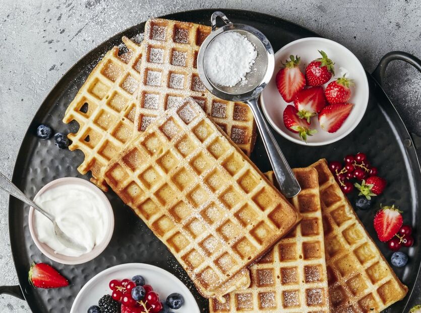 Belgiske vafler med frukt