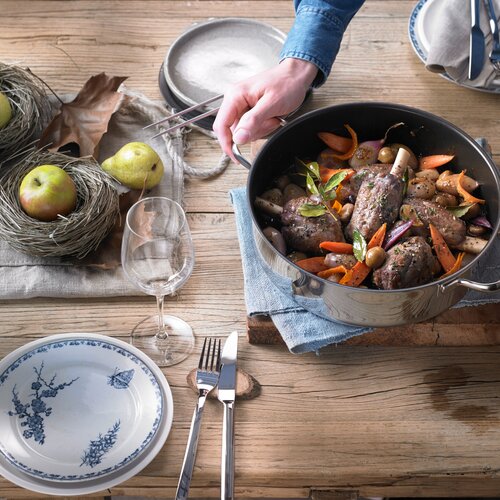 Traktørpanne 28 cm med glasslokk, non-stick-belegg Stålbunn 